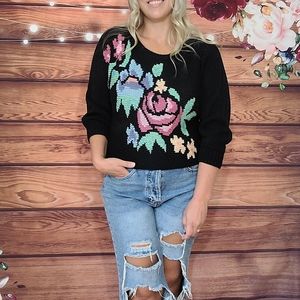 Jimmy Garcia Vintage Floral Knit Sweater